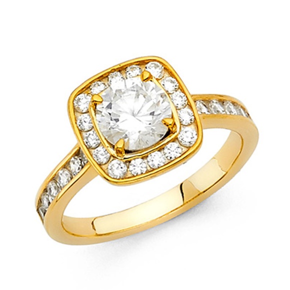 1.25-CT Square Halo Round-Cut with Channel Side CZ